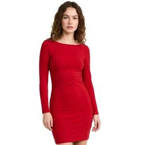 Vintage Y2K Charlotte Russe Womens Size Small Red Skin Tight Long Sleeve Dress